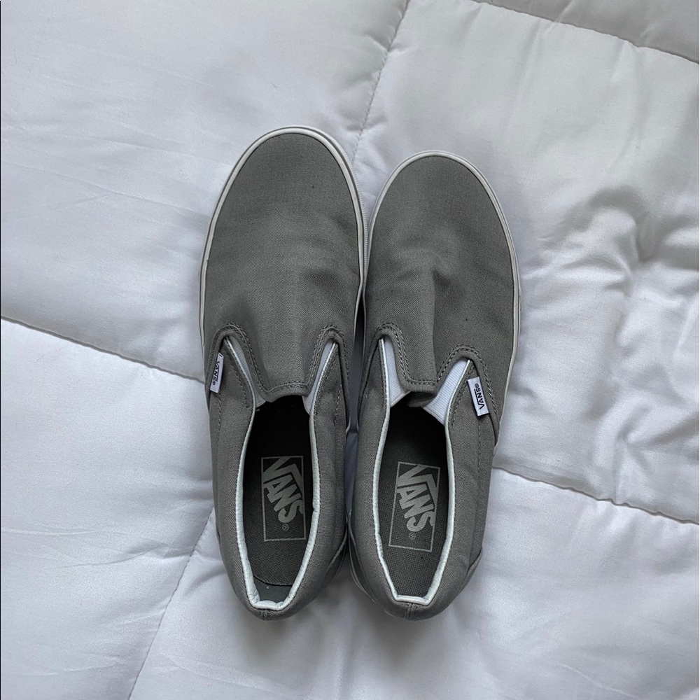 Vans grey slip-ons